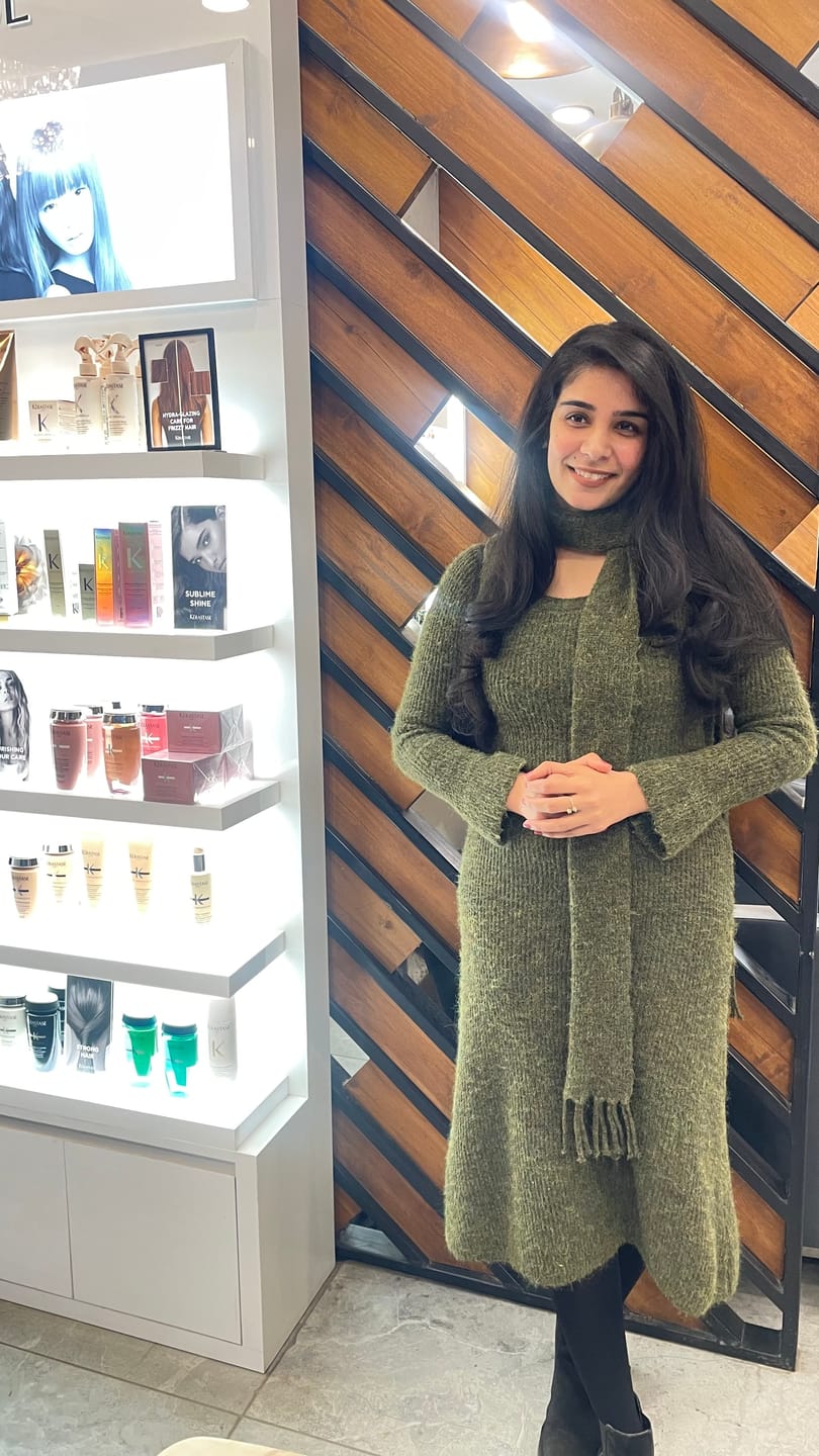 Customer photo review of Micola Woolen Dress With Scarf In Olive