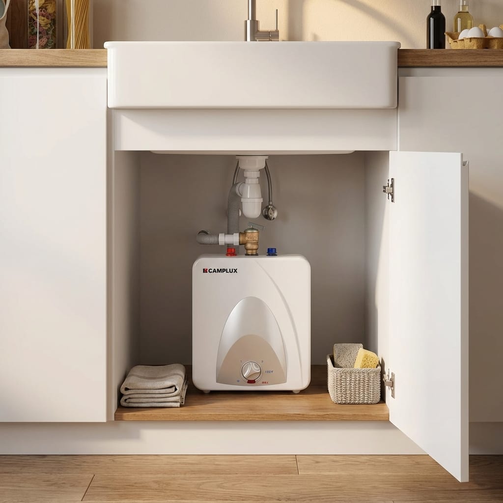 Customer photo review of Camplux Electric Mini Tank Point of Use Water Heater 120V - 6.0 Gallon