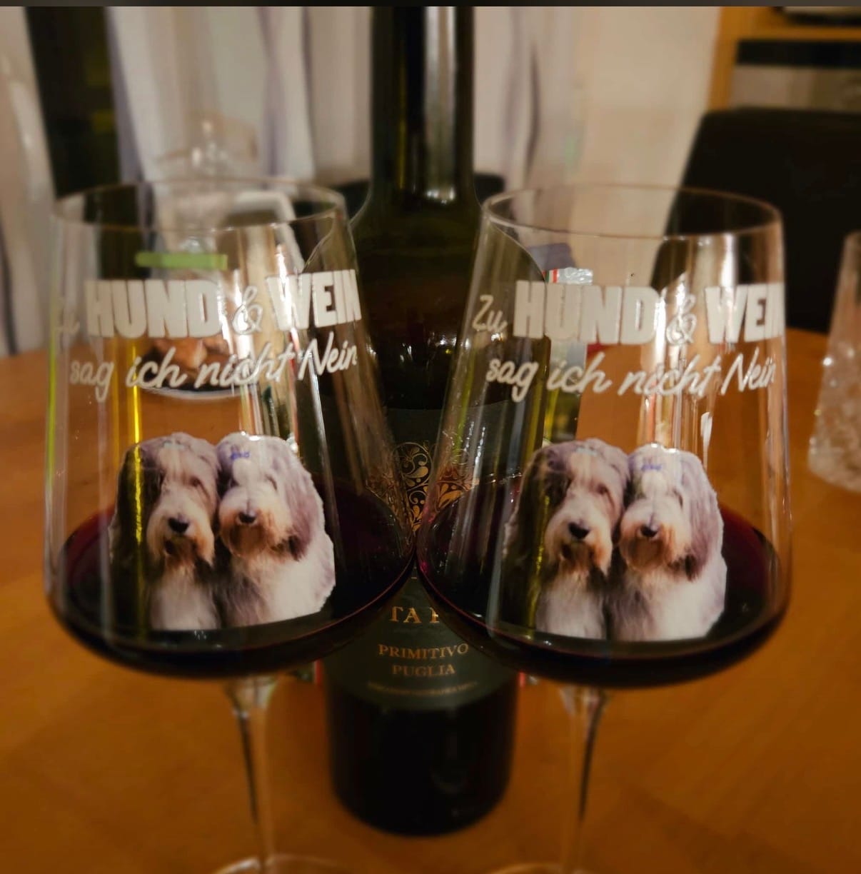 Customer photo review of Zu Hund und Wein sag ich nicht nein - Individuelles Weinglas