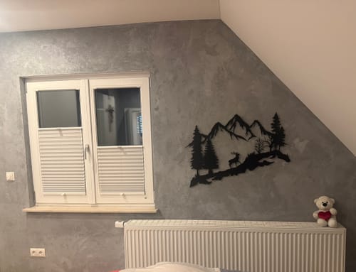 Customer photo review of Décoration Murale en Métal - Montagne et Cerf