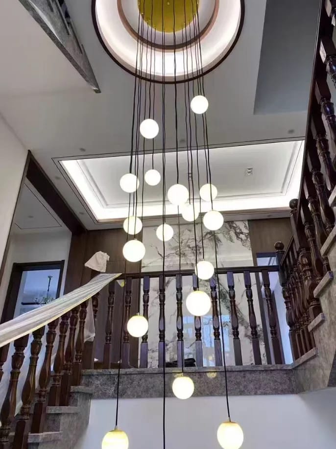 Customer photo review of Faye Marble Bubble Chandelier