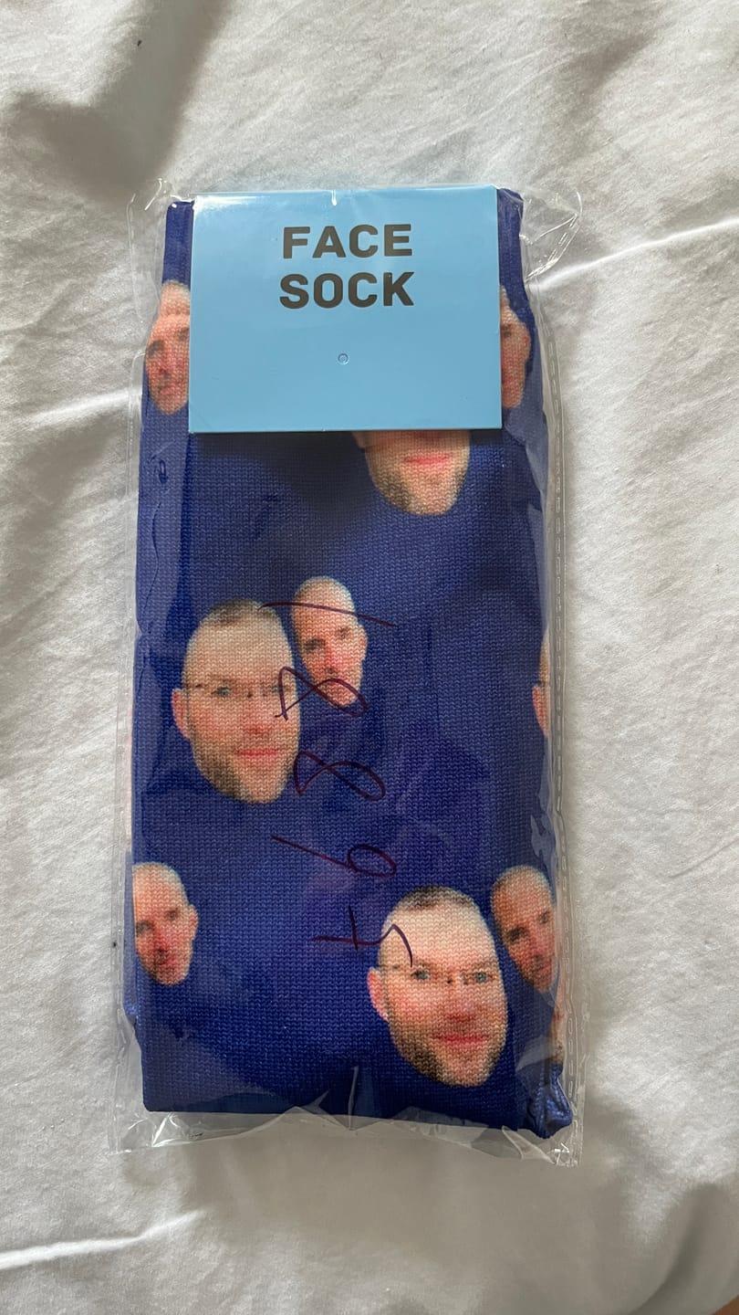 Customer photo review of FaceSock | Personalised Socks With Photo