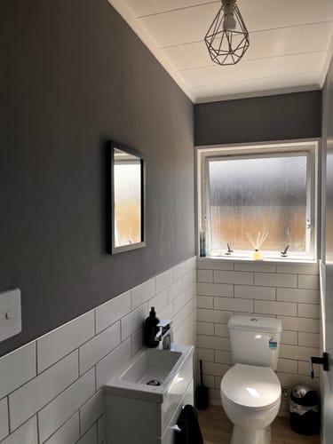 Customer photo review of Weave Textured Wallpaper (Uni Natte) - Smoke Grey - 37 Rolls Left