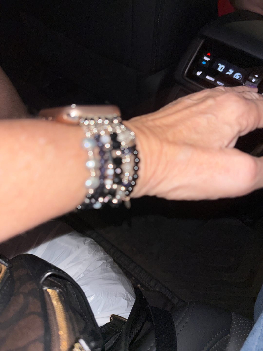 Customer photo review of Ethereal Frost Stretch Apple Watch Strap