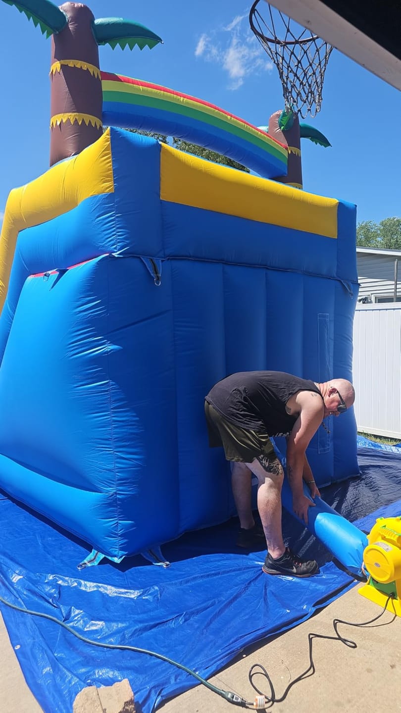 Customer photo review of 21ft Commercial Inflatable Slide Pool Bouncy Slide with Blower for Kids