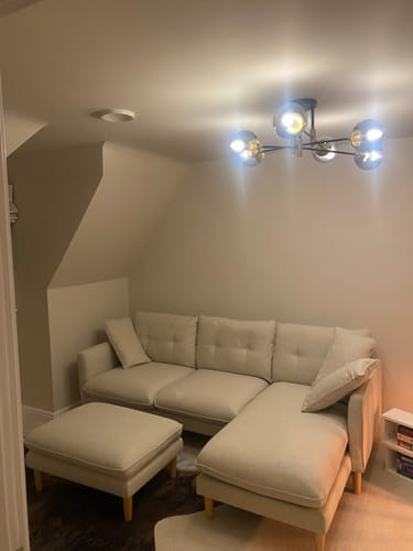 Customer photo review of 6-Light Glass Bubble Sputnik Semi Flush Chandelier