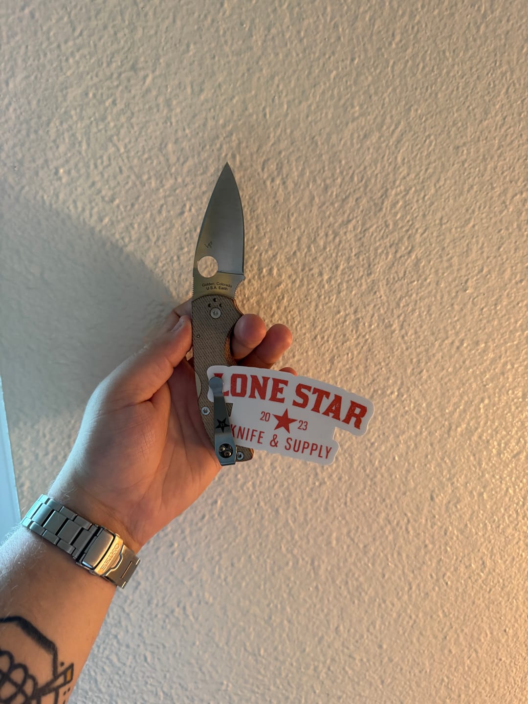 Customer photo review of Exclusive Spyderco Lone Star Deep Carry Pocket Clip