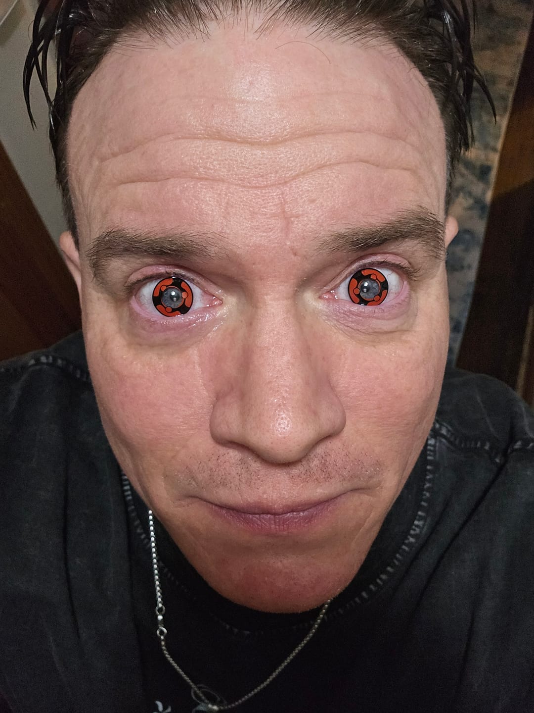 Customer photo review of Madara Mangekyou Sharingan Contacts