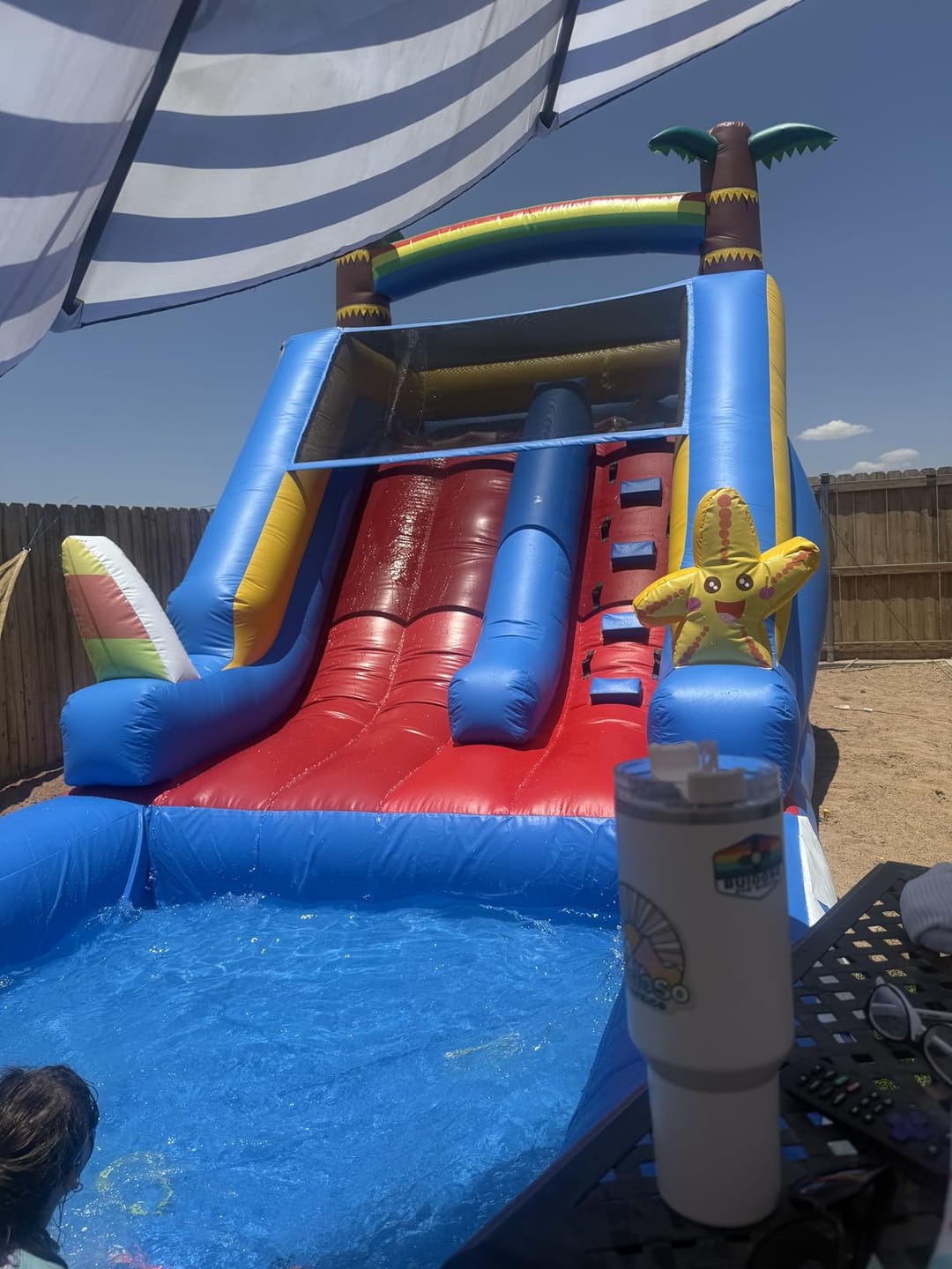 Customer photo review of 21ft Commercial Inflatable Slide Pool Bouncy Slide with Blower for Kids