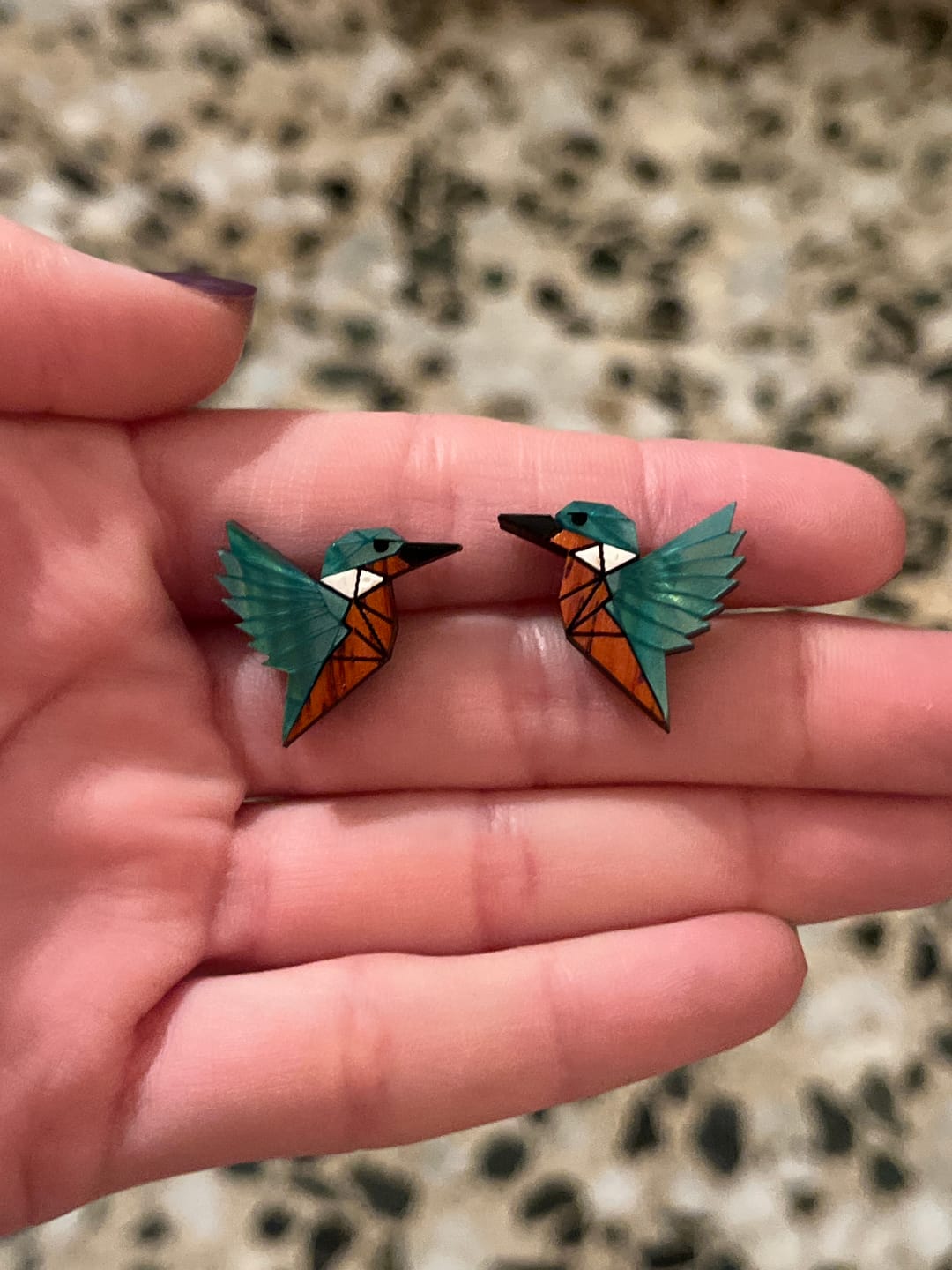 Customer photo review of Kingfisher Studs
