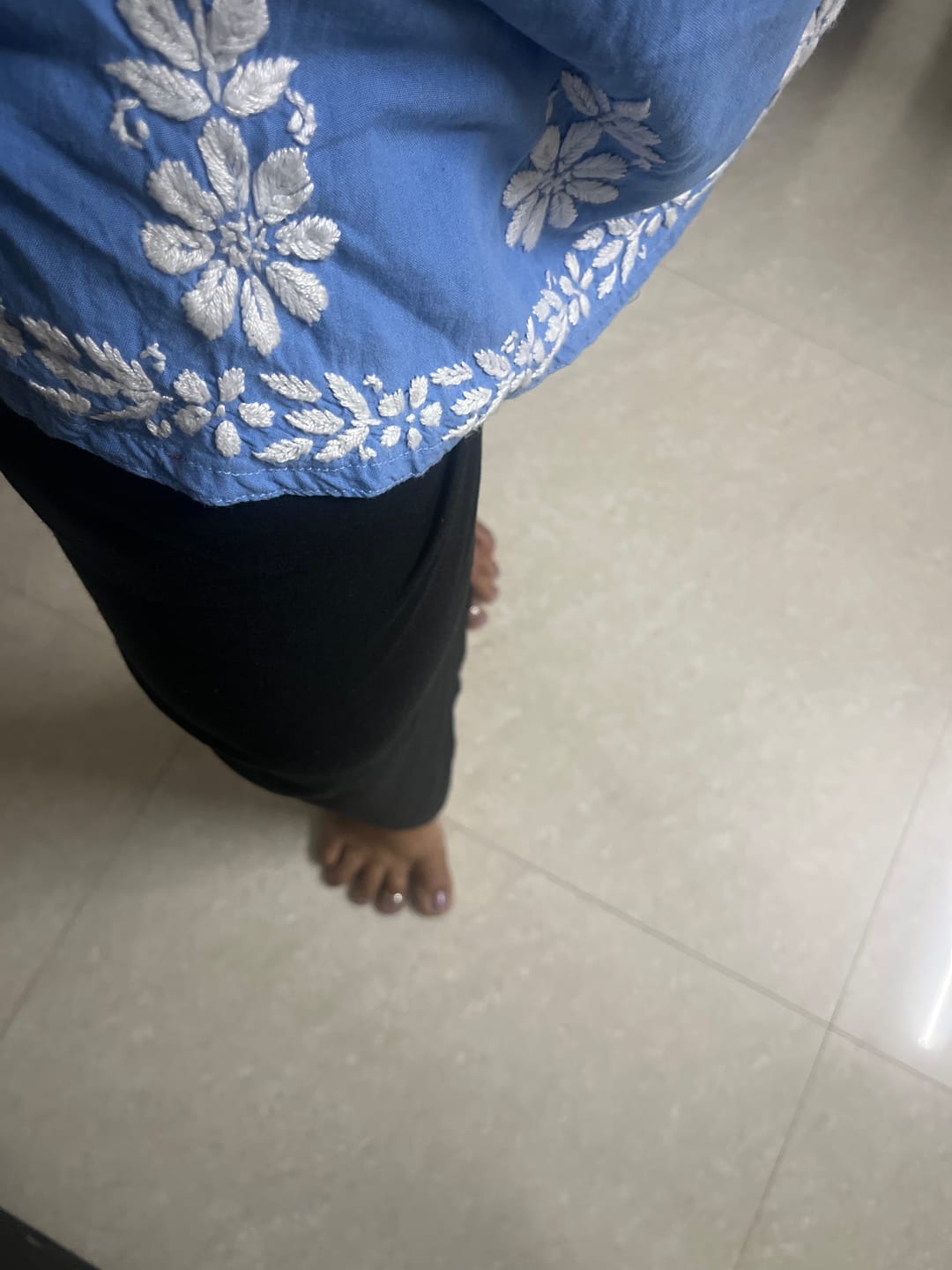 Customer photo review of Women Black Airy Linen Straight Pants