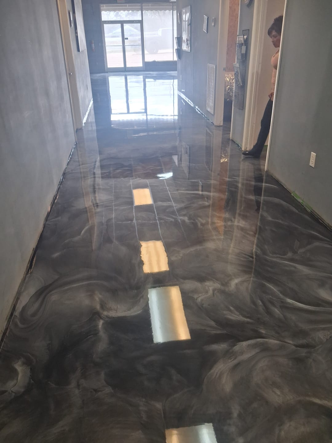 Customer photo review of Epoxy Floor Kit - Rockhard USA Clear 3 Gal. Kit