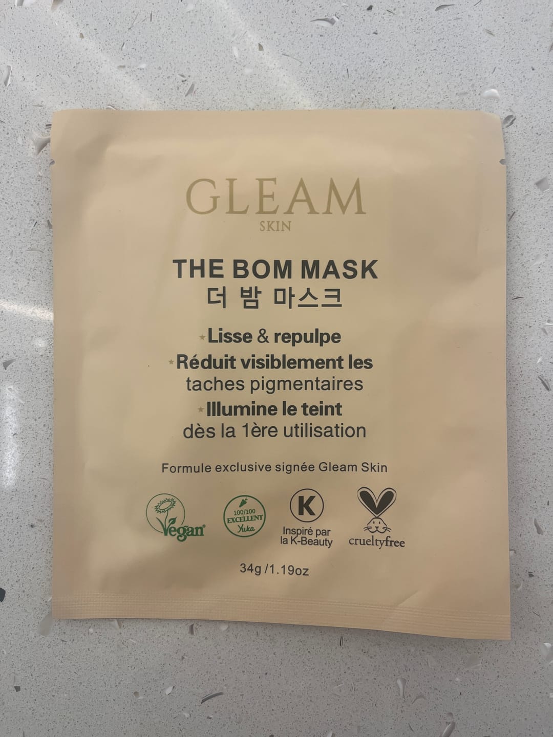 Customer photo review of THE BOM MASK - Masque Hydrogel Triple Action (4 Masques)