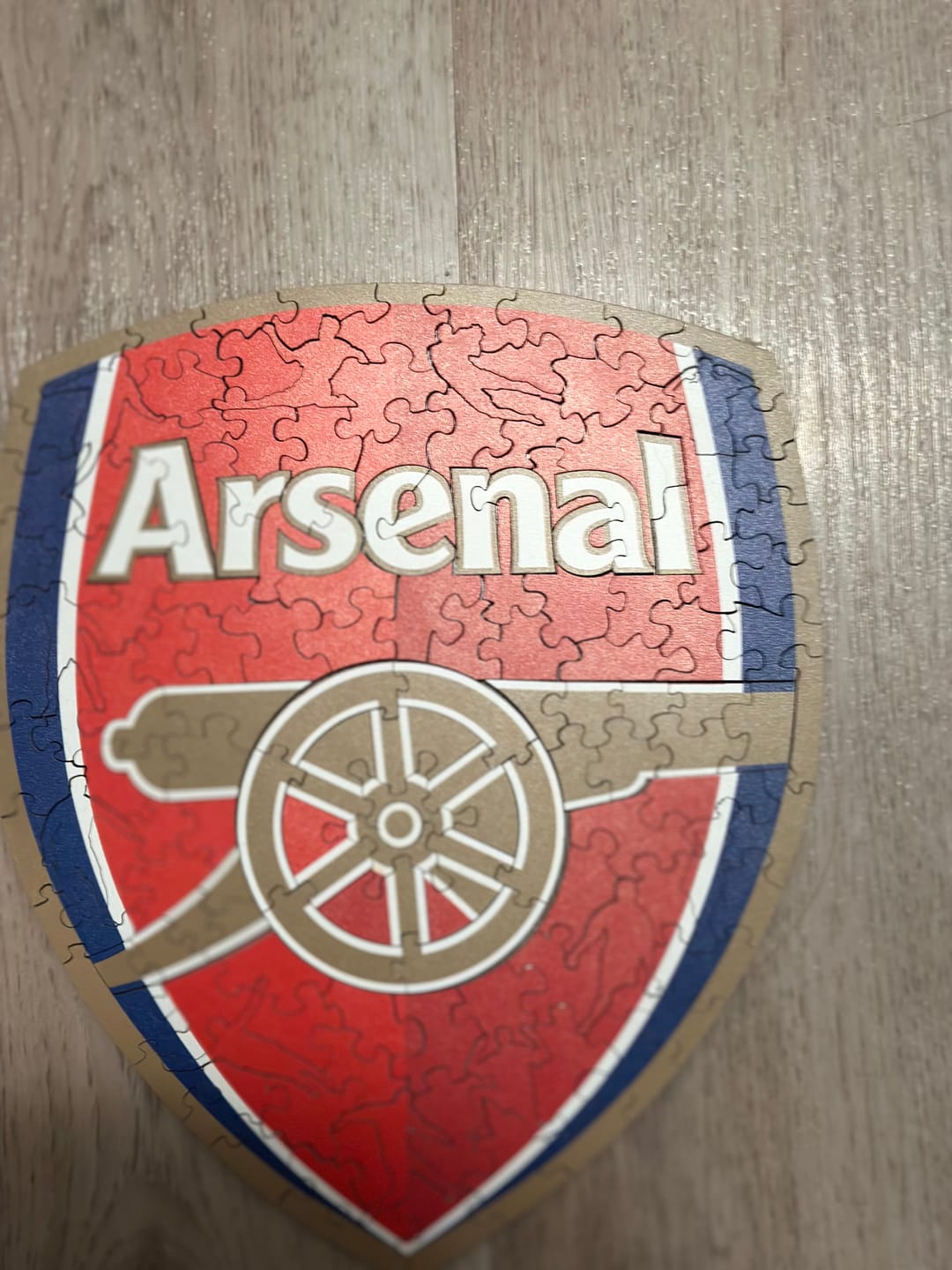 Customer photo review of Arsenal FC® Logo - Wooden Puzzle