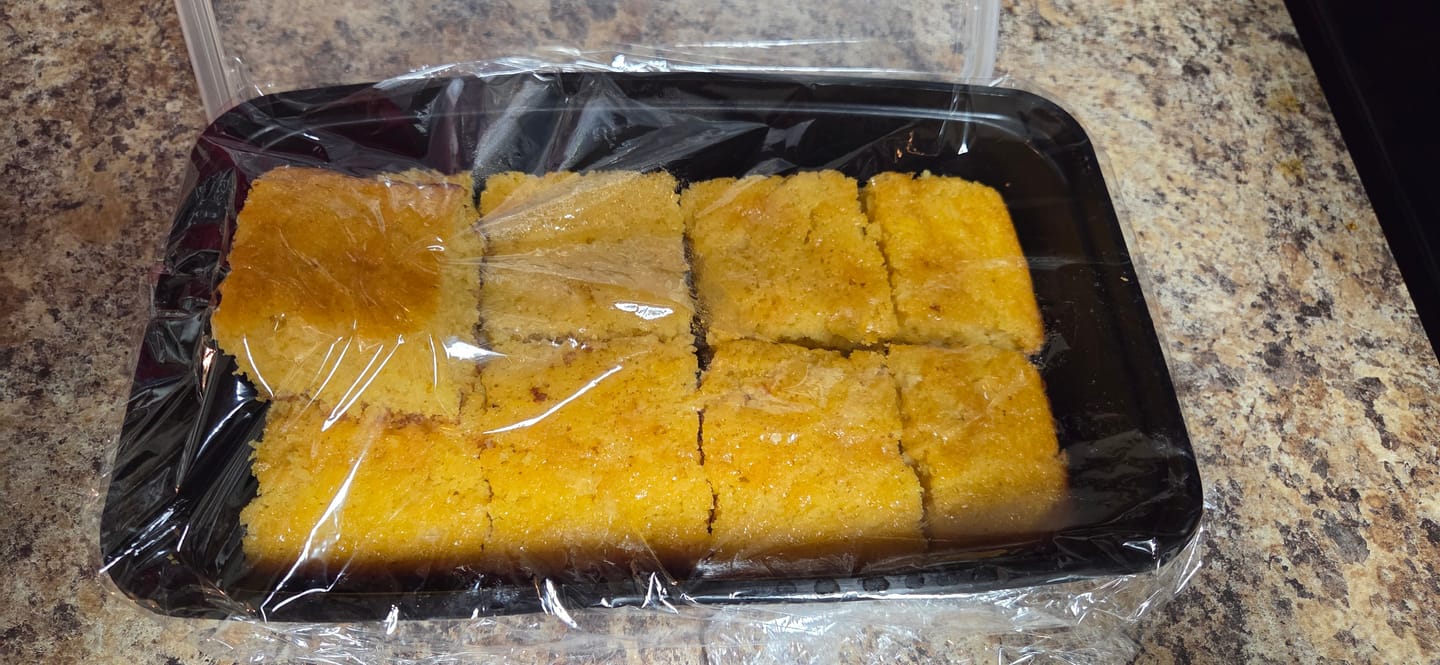 Customer photo review of Cousin T's Gourmet Honey Cornbread Mix