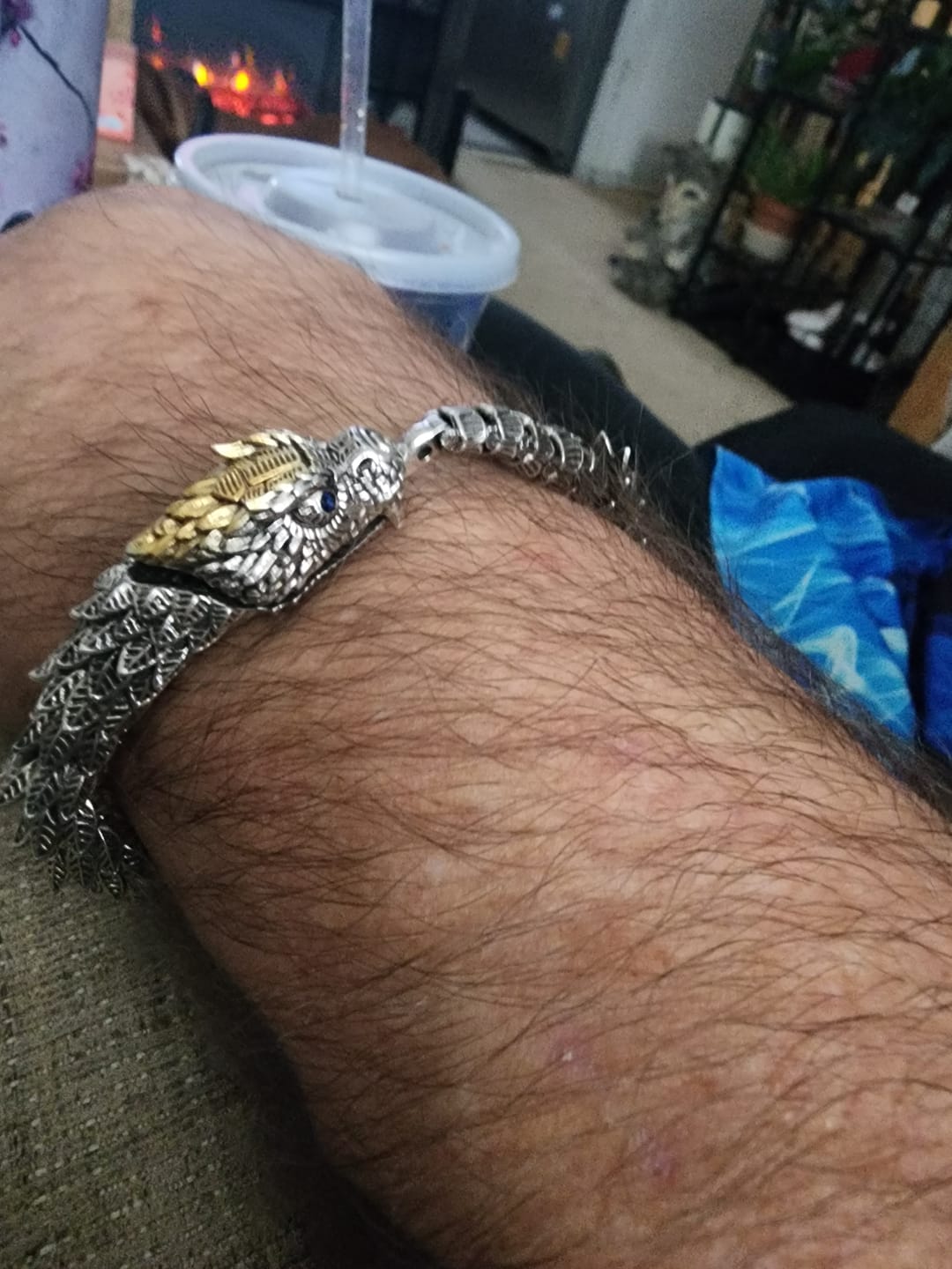 Customer photo review of JÖRMUNGANDR - The World Serpent Bracelet | Handcrafted Stainless Steel Viking Jewelry