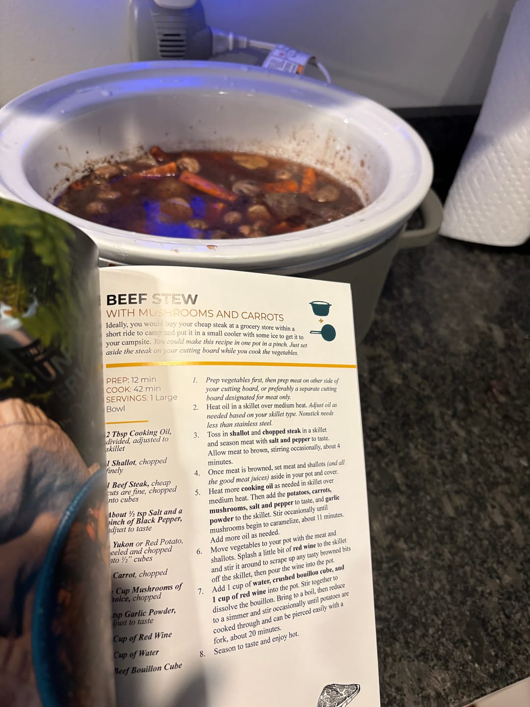 Customer photo review of The Motorcycle Camp Cookbook: Whole Food Recipes for the Solo Camper