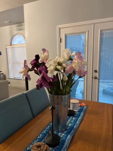 Customer photo review of Bulk AM Basics 29" Iris Stem Artificial Silk Flower Wholesale