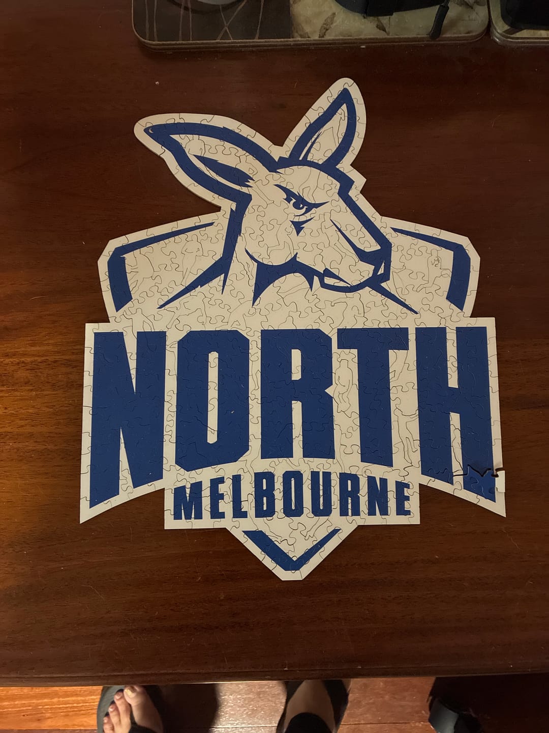 Customer photo review of North Melbourne FC Logo - Wooden Puzzle
