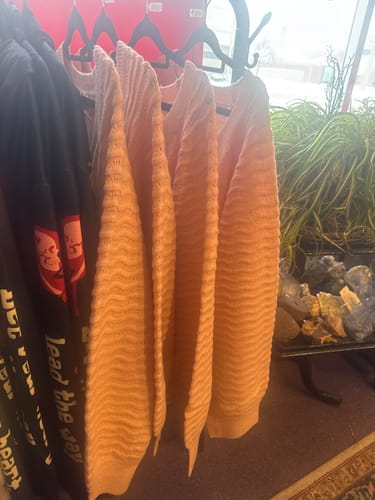 Customer photo review of PLUS SIZE LONG DETAILED SLEEVE KNIT PULLOVER SWEATER