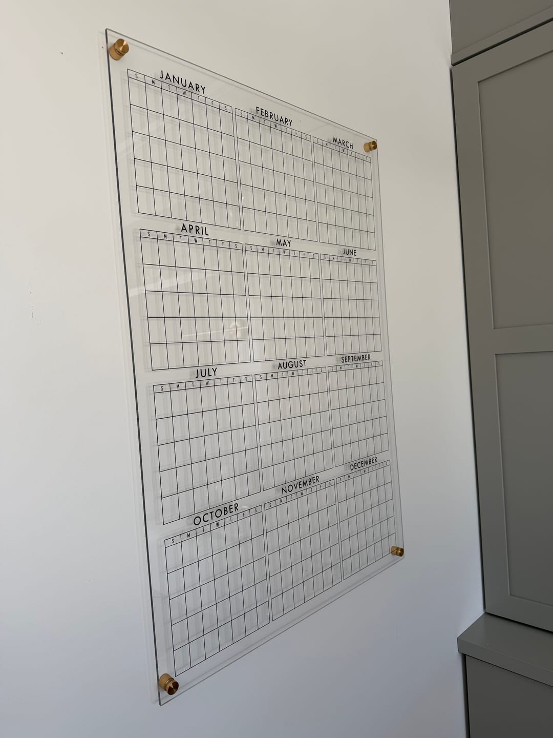 Customer photo review of Acrylic Yearly Calendar | Vertical Multi-style