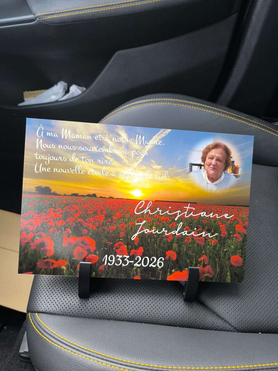 Customer photo review of Plaque Funéraire Champ de Coquelicots