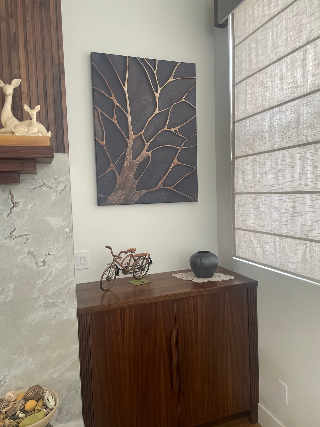 Customer photo review of Bronze Branches – Abstract Tree Silhouette Wall Art Canvas