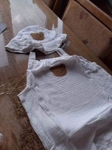Customer photo review of Teddy Bear Sling Romper Set