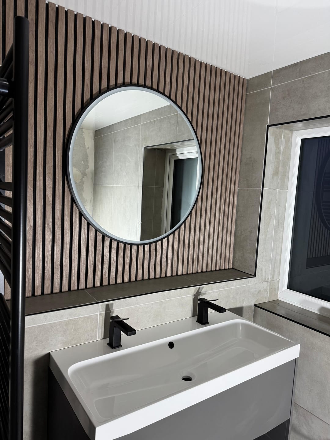 Customer photo review of Wooden Wall Panel | Walnut | Premium 3-sided Wood Veneer