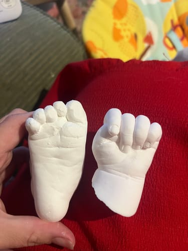 Customer photo review of Mammas Milk Bar DIY Baby Casting Kits - Hand & Feet