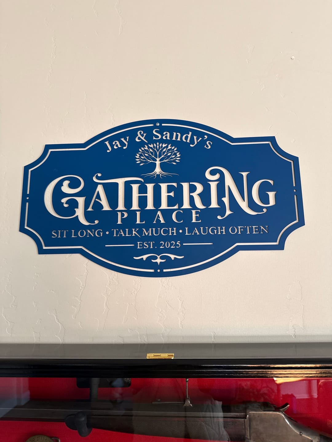 Customer photo review of Gathering Metal Sign