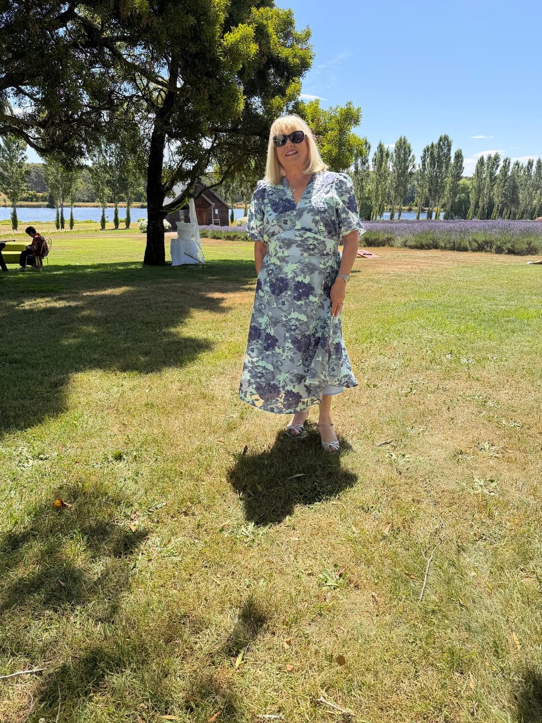 Customer photo review of Opulence Midi Dress In Blue Floral Organza Jacquard