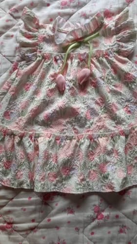 Customer photo review of Floral Tulip Flying Sleeve Dress