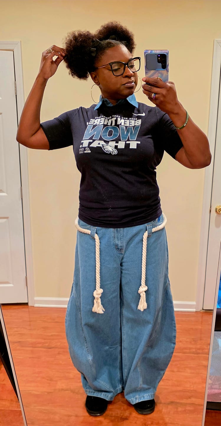 Customer photo review of Aelfric Eden Super Baggy Drawstring Waist Jeans