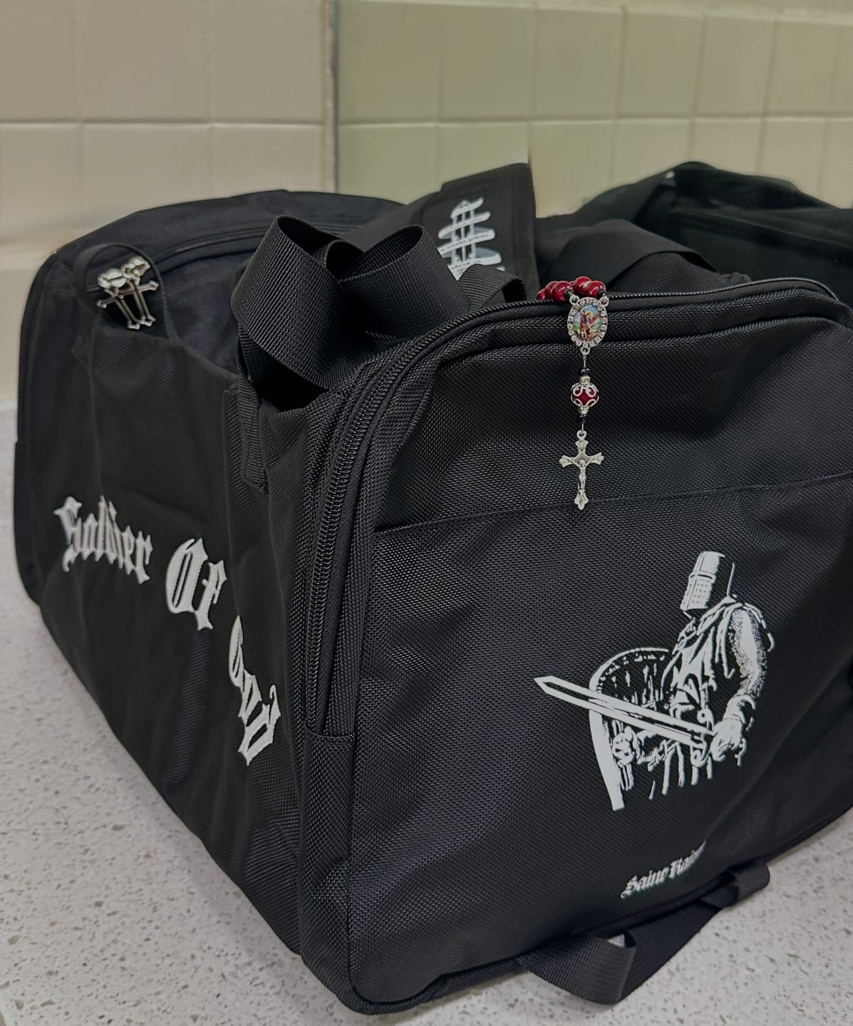 Customer photo review of Soldier of God Duffle Bag