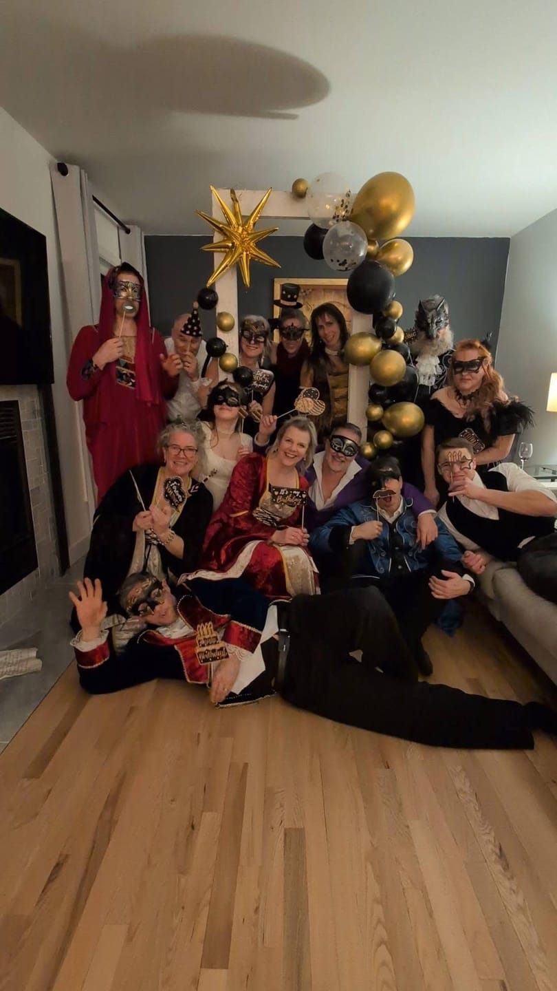 Customer photo review of Masquerade Ball/Carnival Murder Mystery Host Your Own Game Kit