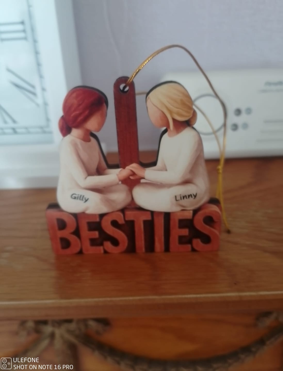 Customer photo review of Besties Forever Together - Personalized Wooden Ornament - Gift For Best Friends