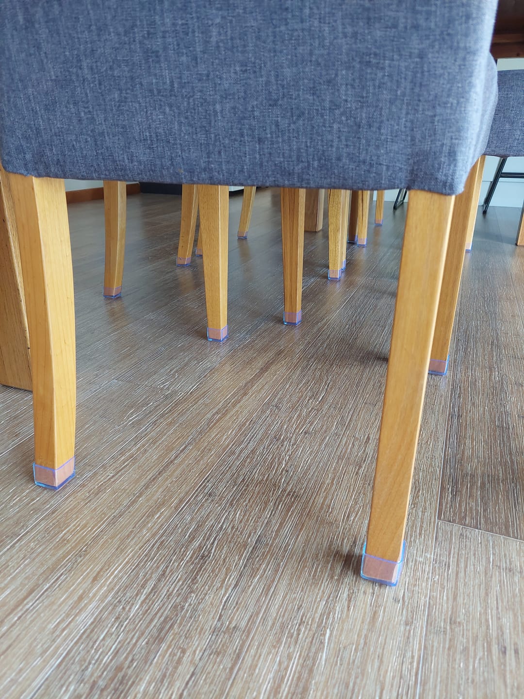 Customer photo review of Square Felt Silicone Chair Leg Protectors | Extra-Durable Chair Floor Protectors