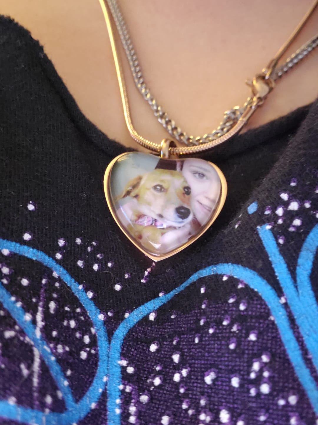 Customer photo review of Custom Heart Memorial Urn Necklaces