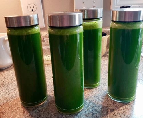 Customer photo review of Skinny Series Wide Mouth Glass Bottles Set w/ Stainless Steel Lids