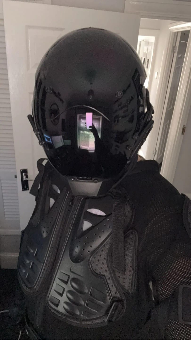 Customer photo review of Cyberpunk Helmet "Fukui"
