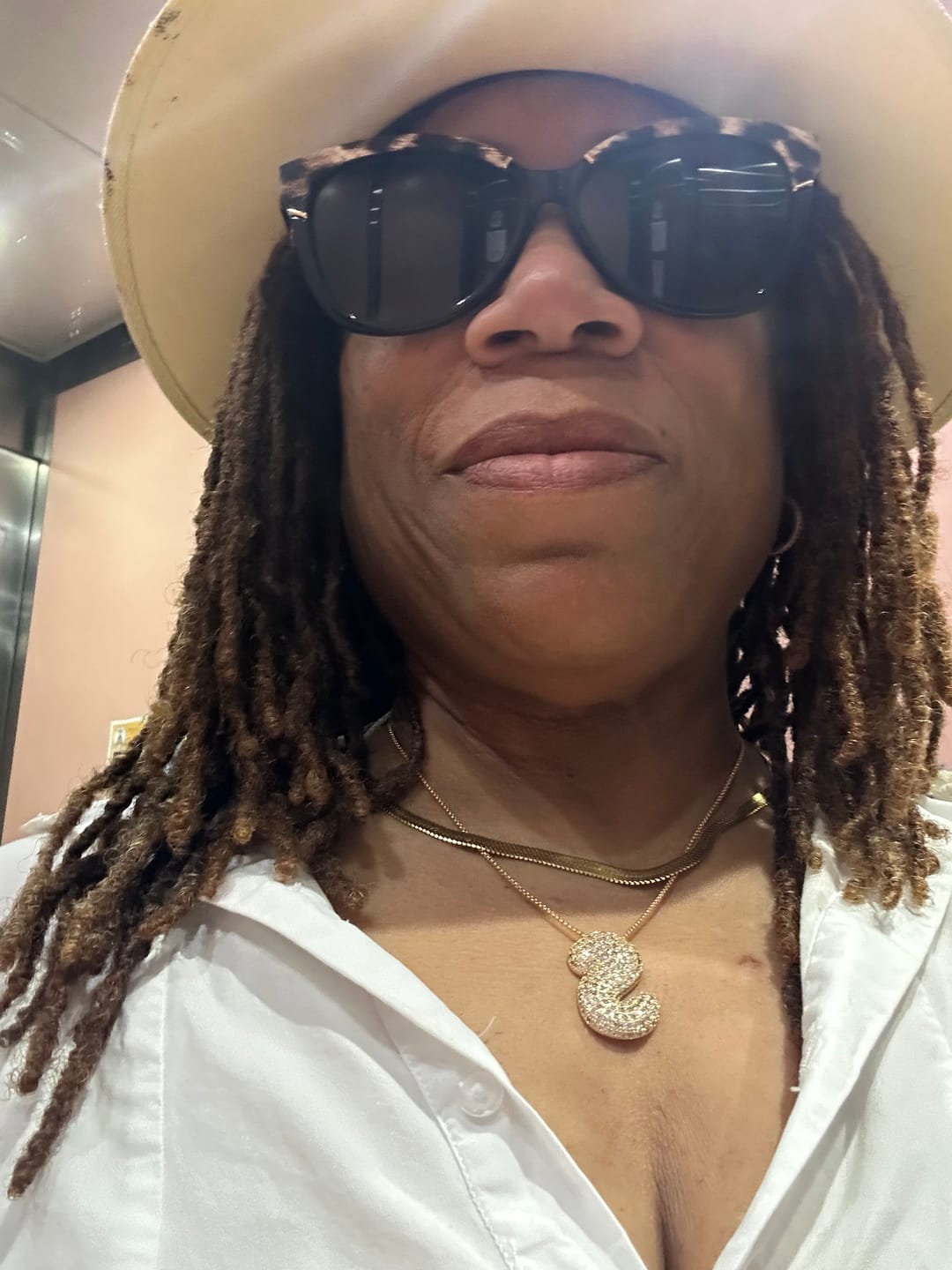 Customer photo review of Melly Initial Herringbone Necklace (Bundle)