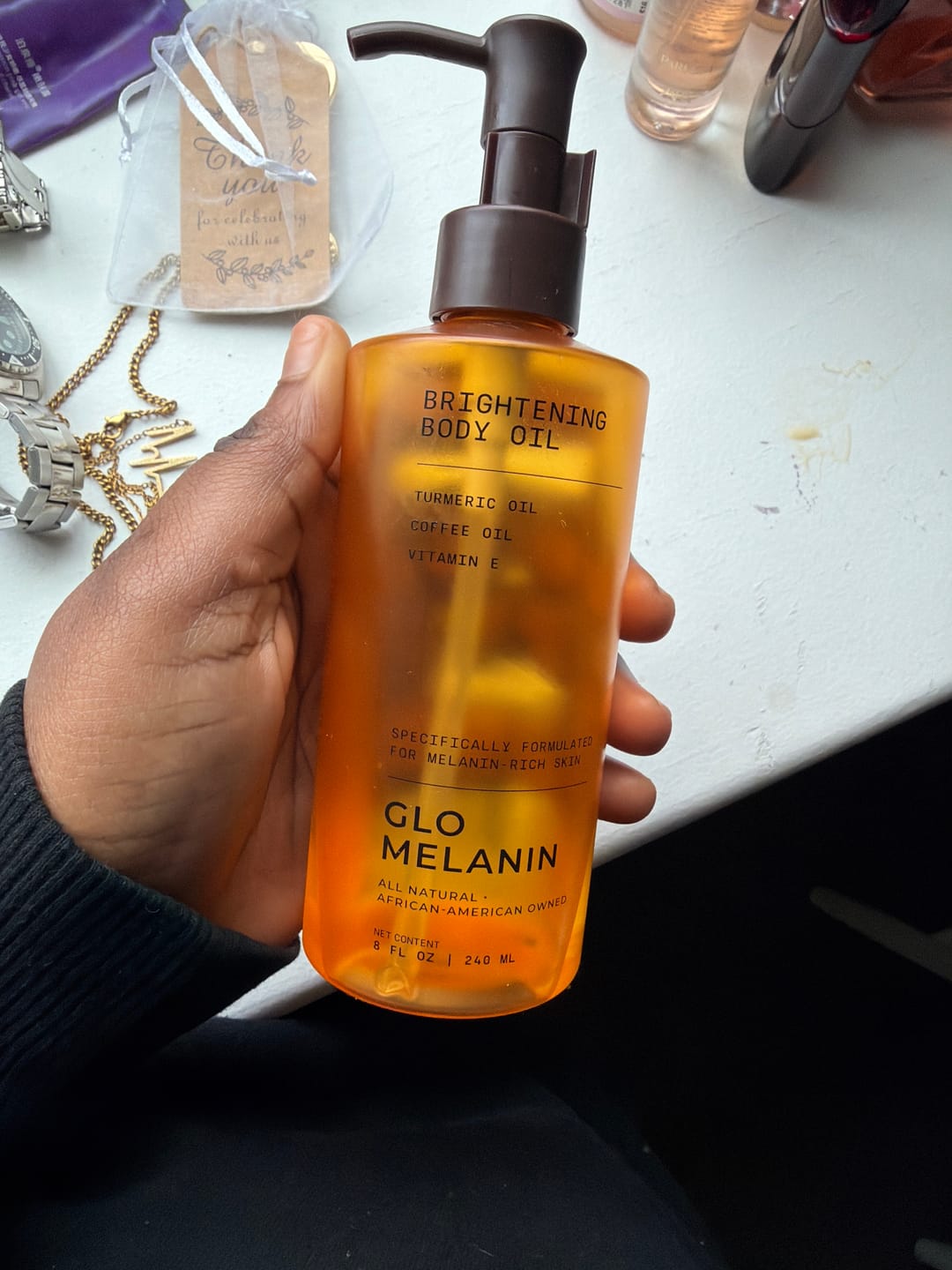 Customer photo review of Brightening Body Oil