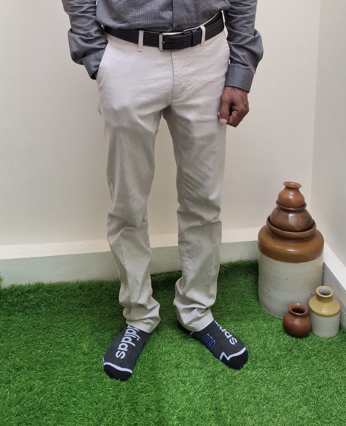 Customer photo review of Kansas - Iight Gray Trouser For Men | Ariser