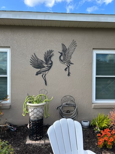 Customer photo review of Sandhill Crane Metal Wall Art (Set of 2)