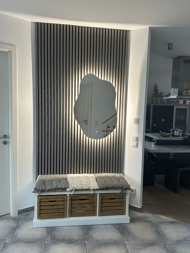 Customer photo review of Akustikpaneele Walnuss-Grau | 240 cm x 60 cm | Dreiseitig Echtholzfurnier