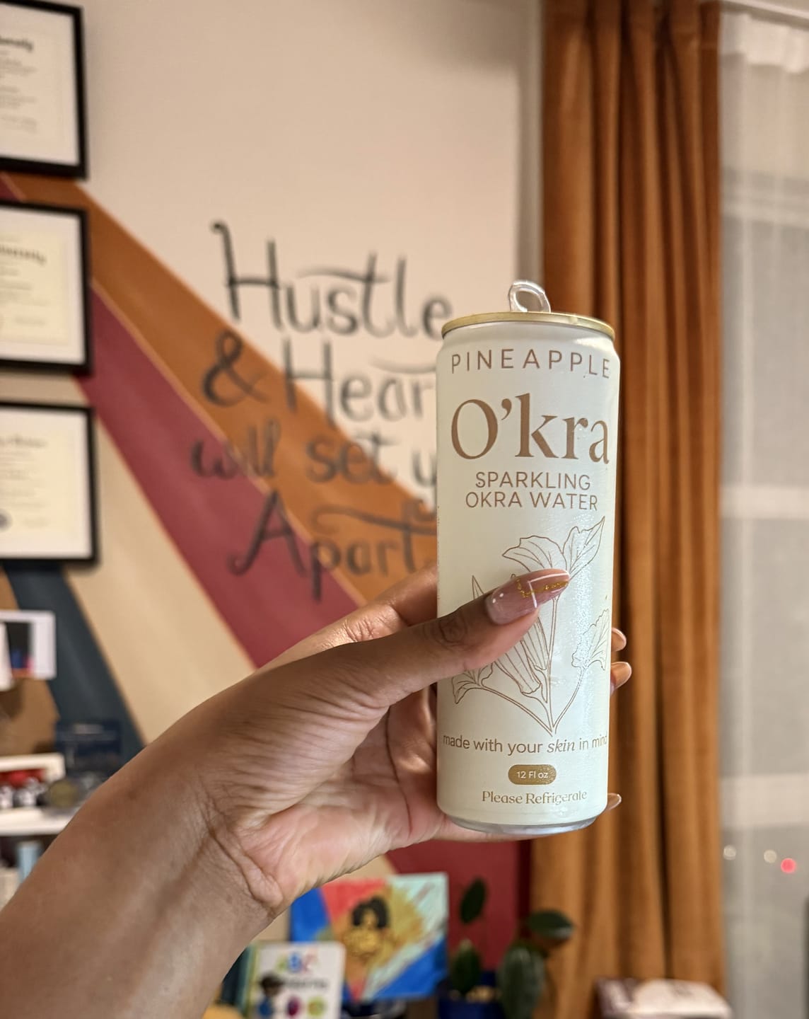 Customer photo review of O’kra – Sparkling Okra Water (Pineapple) | Hydration & Skin Health