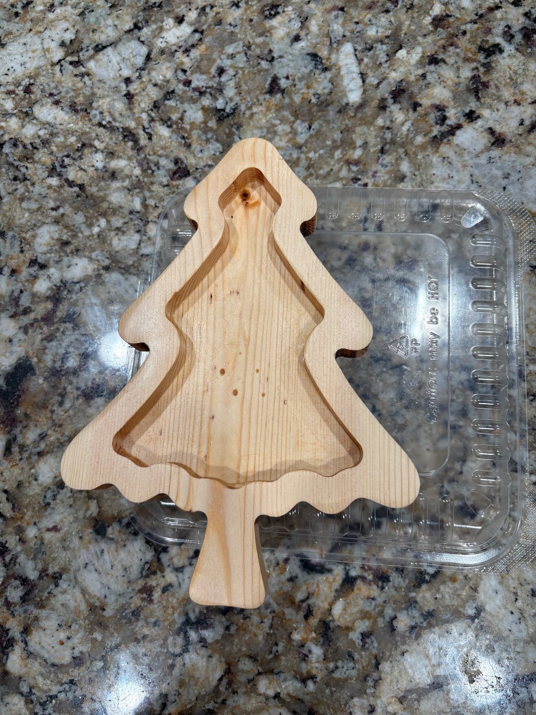 Customer photo review of 9.0x6.5" Christmas Tree Tray 1 Acrylic Router Template [Limited Edition]