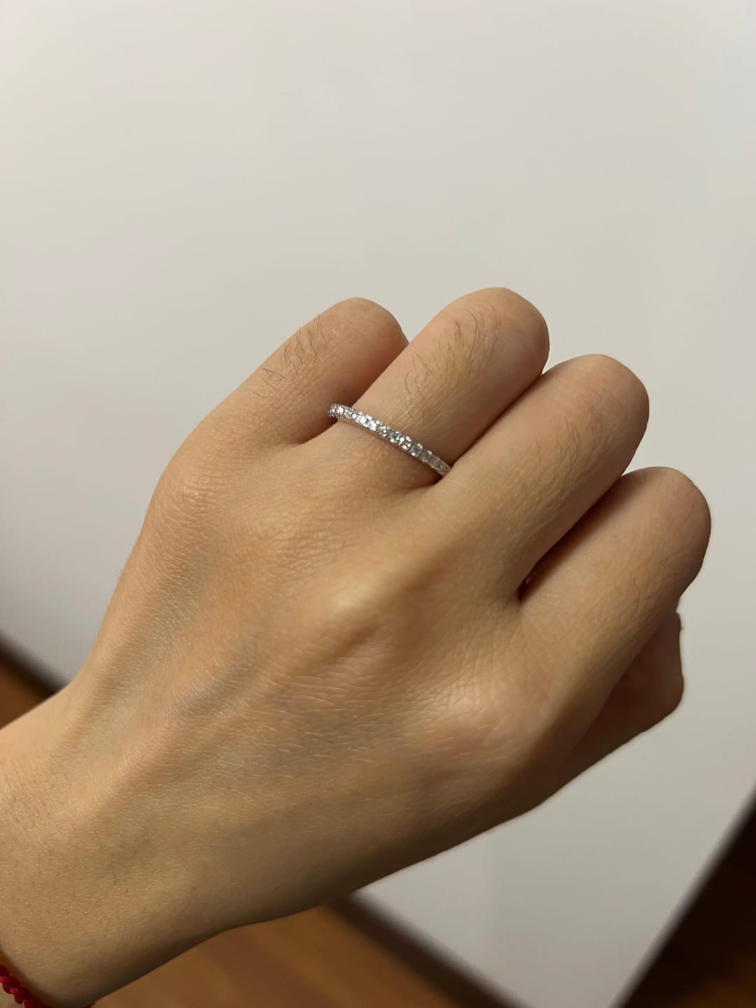 Customer photo review of Rodiffy Moissanite 0.5 Ct Full Eternity Thin Wedding Band For Women