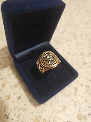 Customer photo review of Pentagram Bronze Ring with Knotwork and Viking Runes
